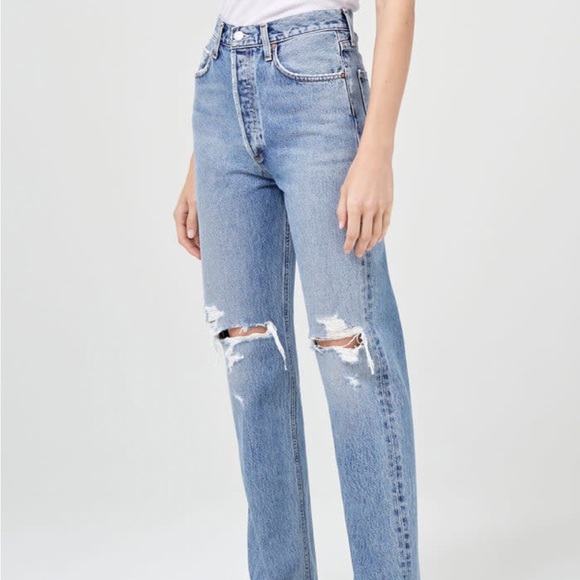 Aritzia Agolde 90’s Pinch Waist High Rise Straight Jeans in Rule Size 23 - Picture 4 of 12